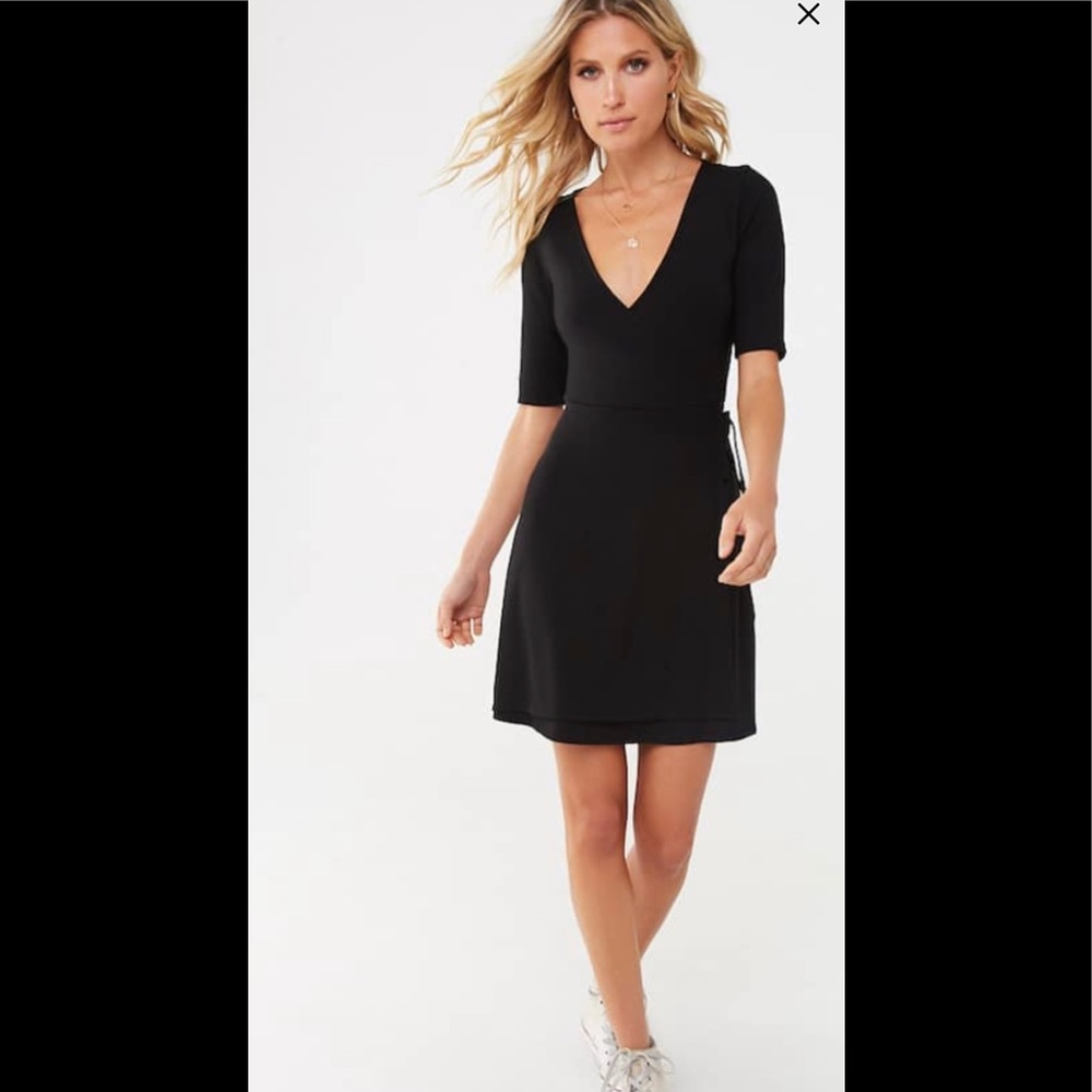 Mini Faux-Wrap Dress
